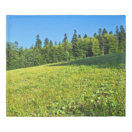 Carpathian Green Meadow – Romania Mountain Print Duvet Cover