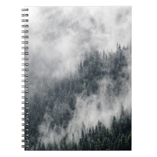 Carpathian Mountains Foggy Forest Scene Notebook