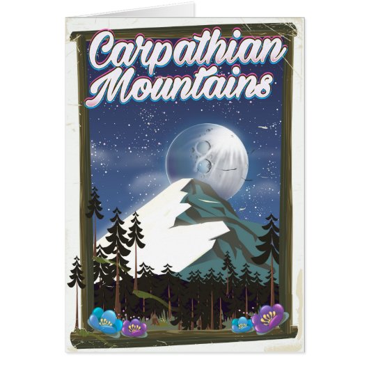 Carpathian Mountains Travel poster Cards (Front)