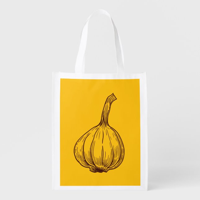 Carpe Allium: Minimalist Garlic Reusable Bag (Front)