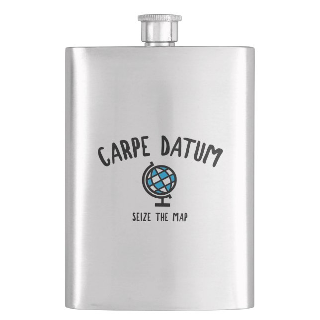 Carpe Datum Seize The Map Flask (Front)