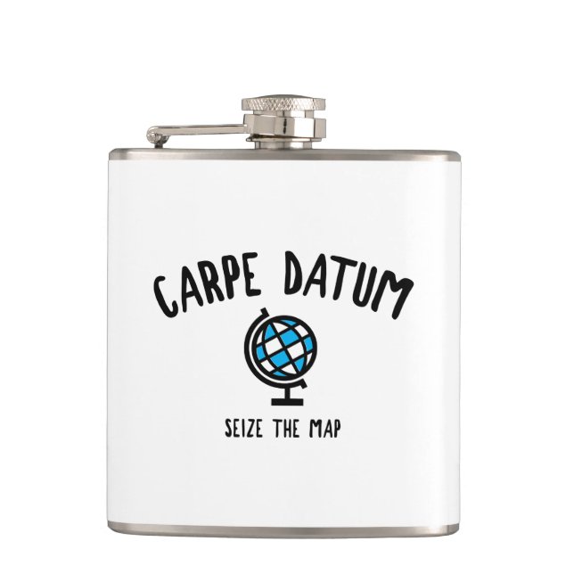 Carpe Datum Seize The Map Flask (Front)