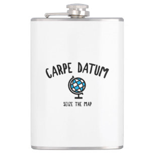 Carpe Datum Seize The Map Flask