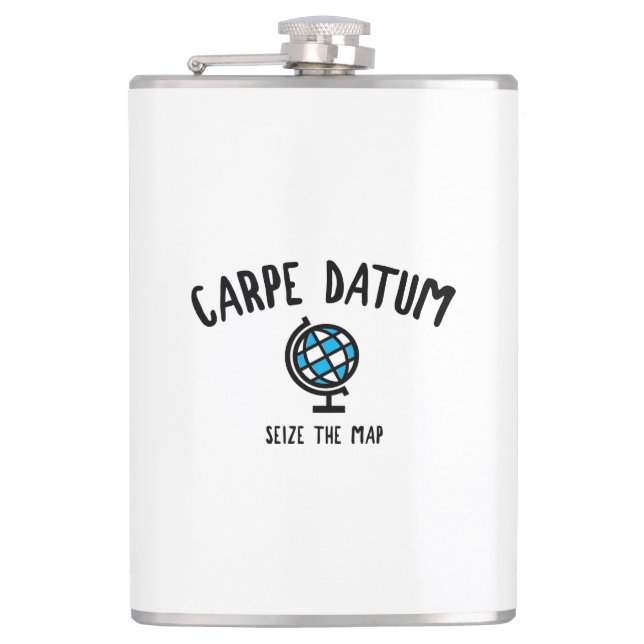 Carpe Datum Seize The Map Flask (Front)