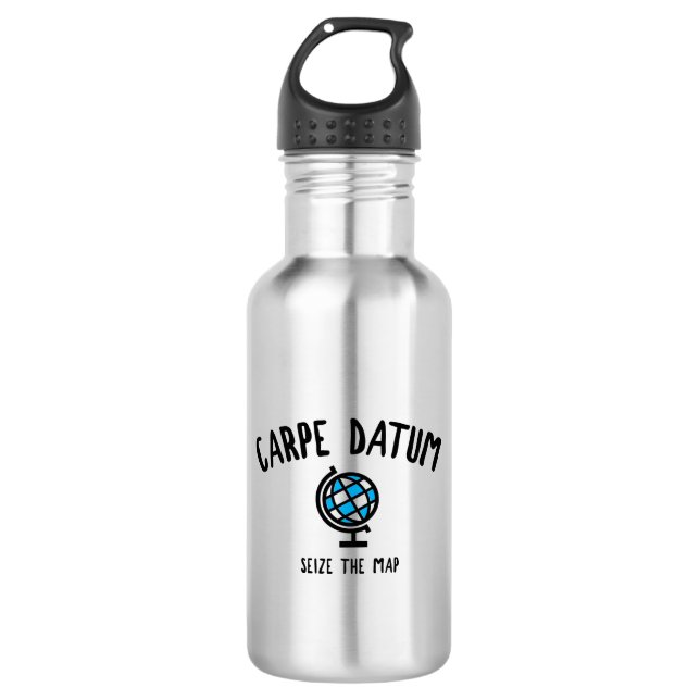 Carpe Datum Seize The Map Stainless Steel Water Bottle (Front)