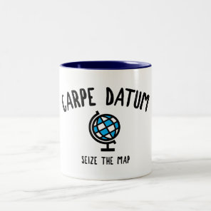 Carpe Datum Seize The Map Two-Tone Coffee Mug