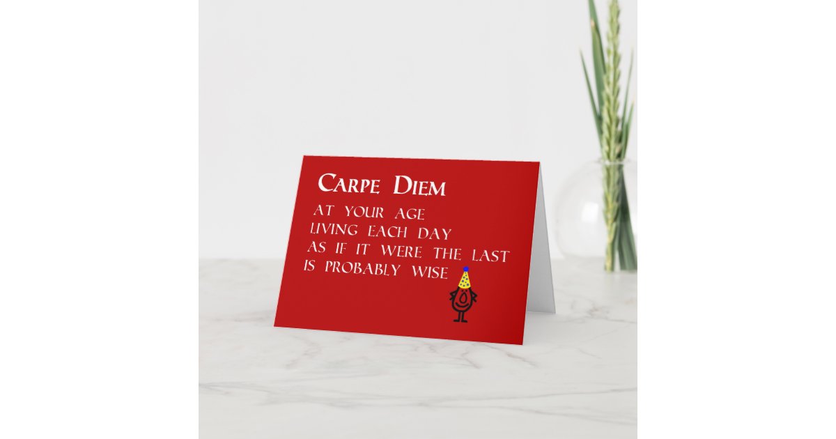 Funny Birthday Card Seizing the Night. Funny Birthday Card for Him Birthday Humor Funny Birthday Card for Her Carpe Diem