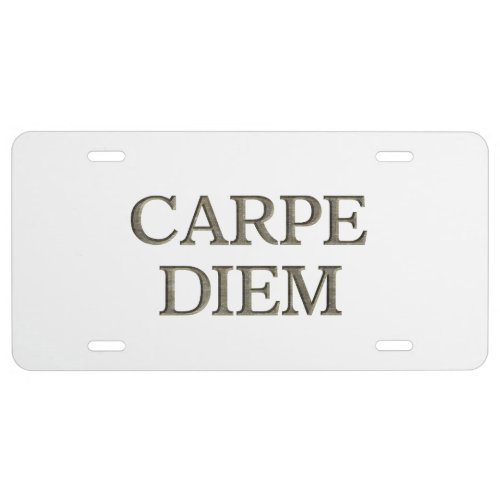 Carpe Diem aluminum car license plate