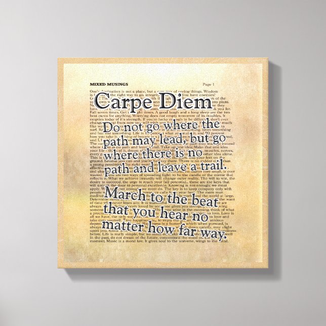 Carpe Diem and More --- Canvas Art Print (Front)