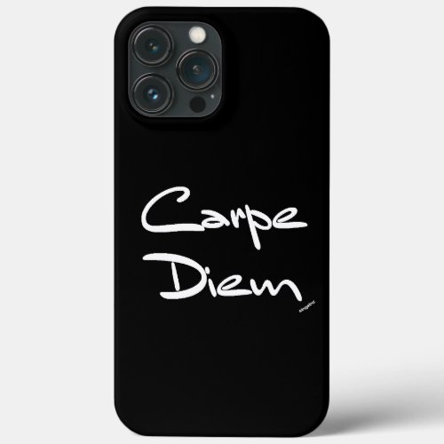 CARPE DIEM Black White Typography Cool iPhone Case
