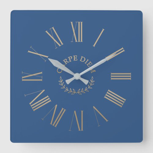 Carpe Diem Blue Acrylic Wall Clock