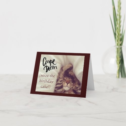 Carpe Diem Cat Birthday Card