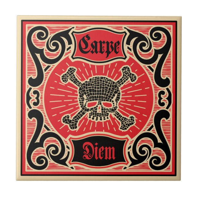 Carpe Diem Ceramic Tile (Front)