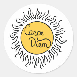Carpe Diem Classic Round Sticker