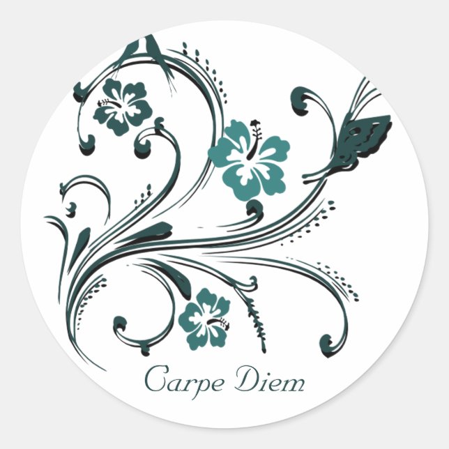 Carpe Diem Classic Round Sticker (Front)