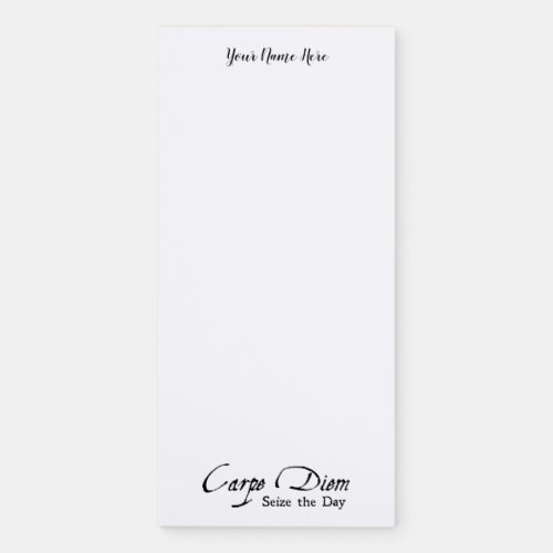 Carpe Diem Dark Academic Black and White Vintage Magnetic Notepad