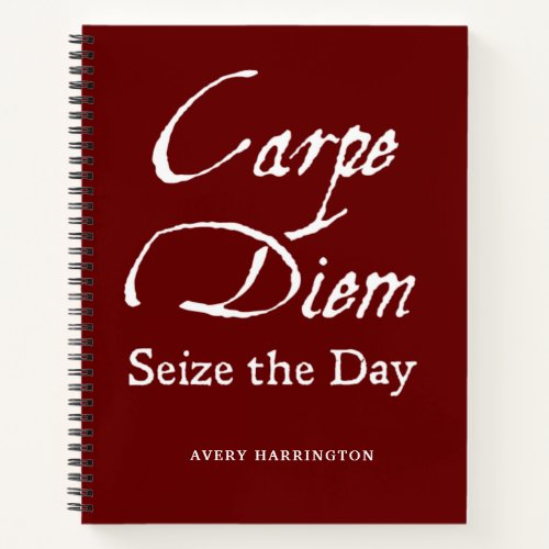Carpe Diem Dead Poets Society Inspirational Orange Notebook