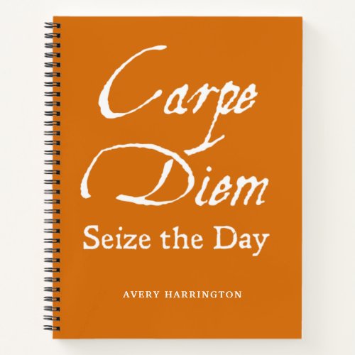 Carpe Diem Dead Poets Society Inspirational Orange Notebook
