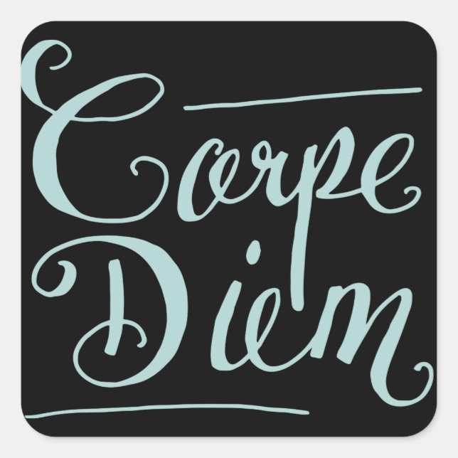 Carpe Diem Fancy Square Sticker (Front)