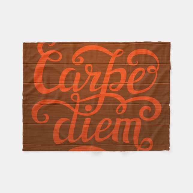 Carpe Diem' Fleece Blanket (Front (Horizontal))