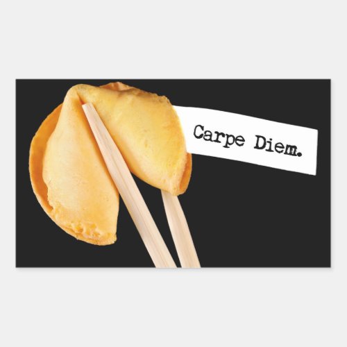 Carpe Diem Fortune Cookie Rectangular Sticker