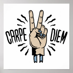 Carpe Diem Funny Retro Motivational Quote Poster