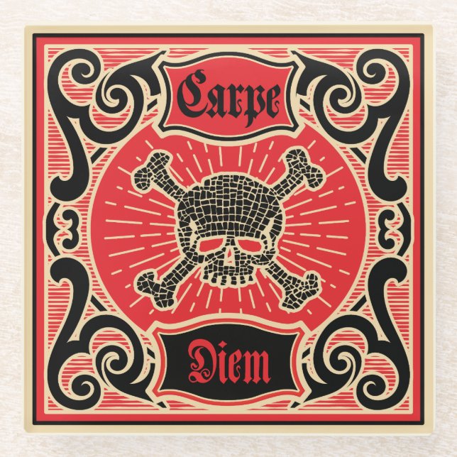 Carpe Diem Glass Coaster (Front)
