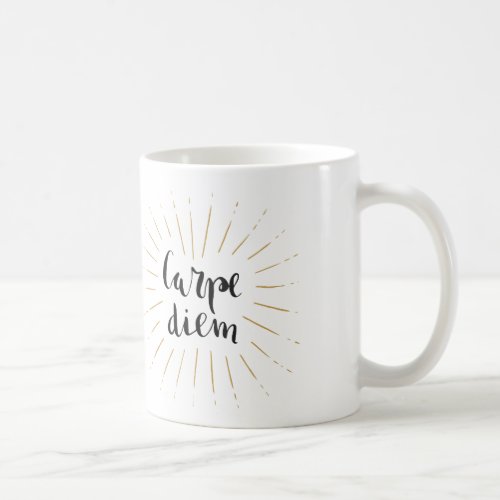 Carpe Diem Hand_lettered Typography Design Coffee Mug