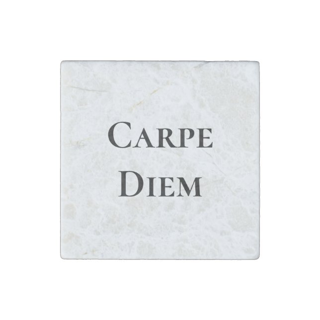CARPE DIEM Latin Motto on Marble Magnet (Front)