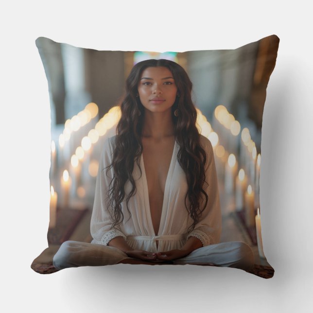 CARPE DIEM - Meditation - Yoga Throw Pillow (Front)