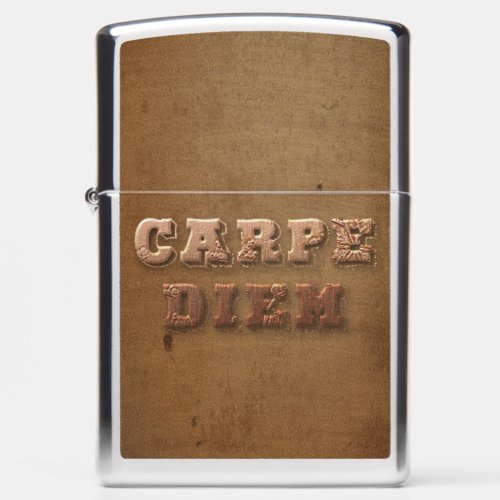 Carpe Diem Metal Embossed Letters Zippo Lighter