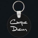 CARPE DIEM Modern Cool Text Keychain<br><div class="desc">Seize the day! This modern text design CARPE DIEM looks cool on T-shirts,  iPhone cases,  accessories and more. Graphic by Inge Lewis. Find more matching items at the ingeinc.com online boutique.</div>