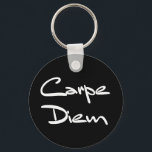 CARPE DIEM Modern Cool Text Keychain<br><div class="desc">Seize the day! This modern text design CARPE DIEM looks cool on T-shirts,  iPhone cases,  accessories and more. Graphic by Inge Lewis. Find more matching items at the ingeinc.com online boutique.</div>