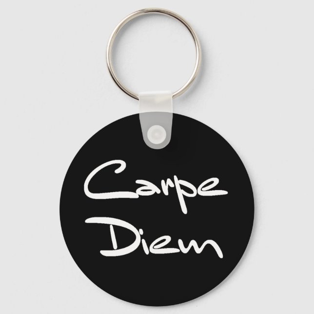 CARPE DIEM Modern Cool Text Keychain (Front)