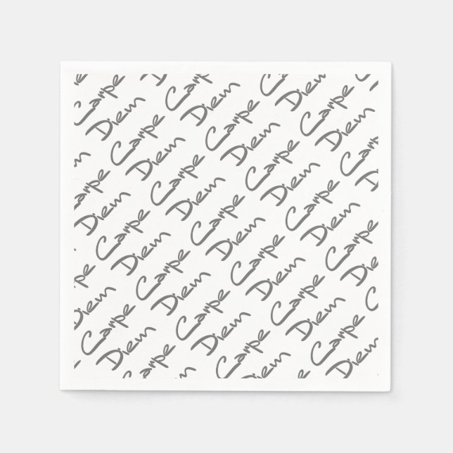 CARPE DIEM Modern Cool Text Napkins (Front)