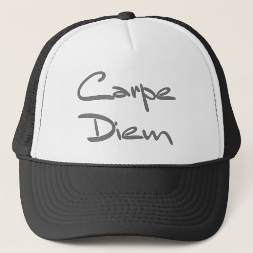 CARPE DIEM Modern Cool Text Trucker Hat