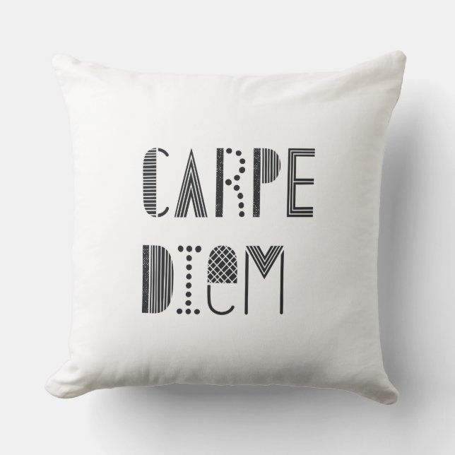 Carpe Diem Pillow - White (Front)