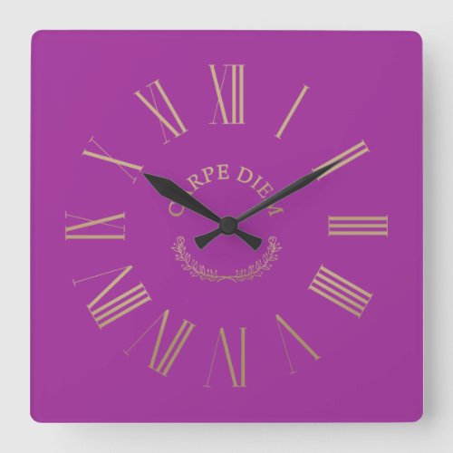 Carpe Diem Pink Acrylic Wall Clock