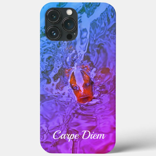 Carpe Diem Pond Fish Fun Photograph Case-Mate iPhone Case (Back)