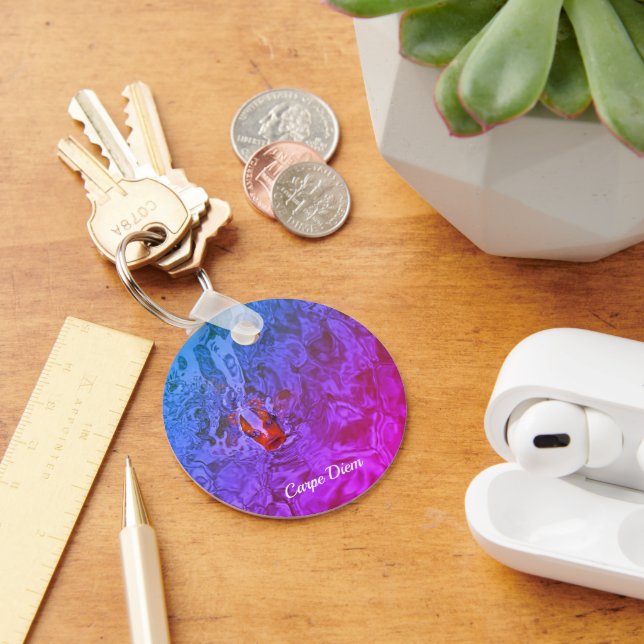 Carpe Diem Pond Fish Fun Photograph Keychain (Desk)