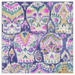 Carpe Diem Purple Boho Watercolor Sugar Skull Fabric