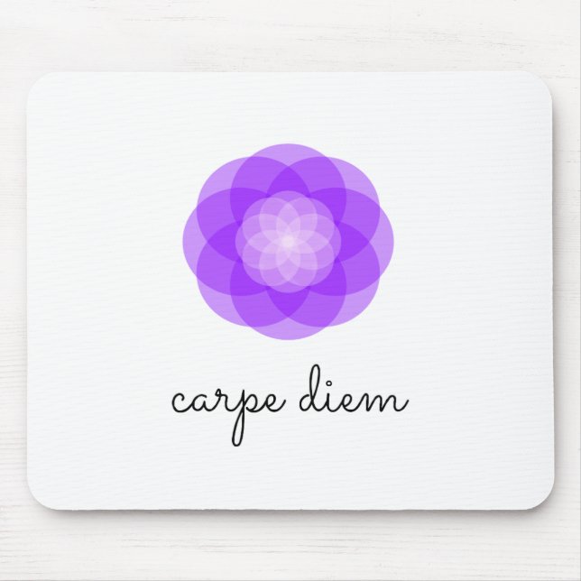 Carpe Diem purple flower Mouse Pad (Front)