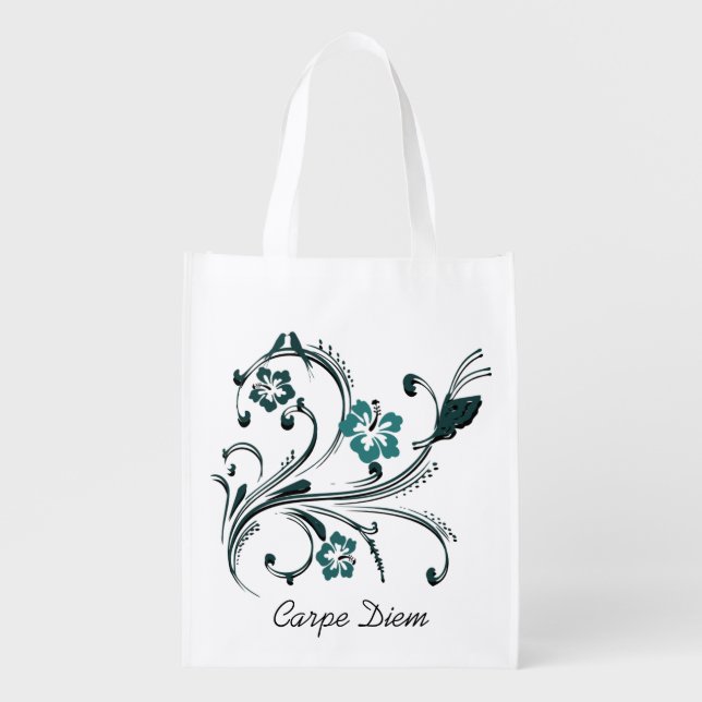 Carpe Diem Reusable Grocery Bag (Front)