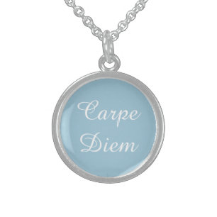 "CARPE DIEM" ROUND CUSTOM STERLING SILVER NECKLACE
