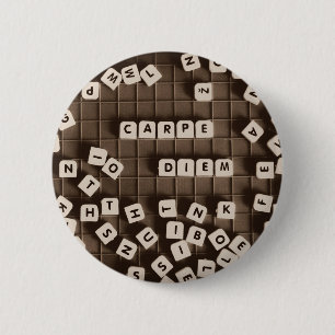 Carpe Diem Scrambled Letter Tiles Button