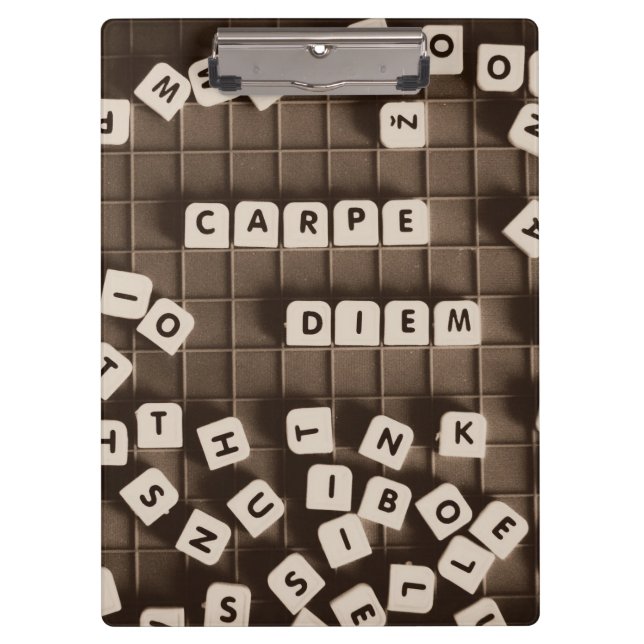 Carpe Diem Scrambled Letter Tiles Clipboard (Front)