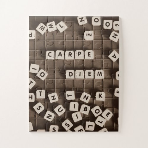 Carpe Diem Scrambled Letter Tiles Jigsaw Puzzle