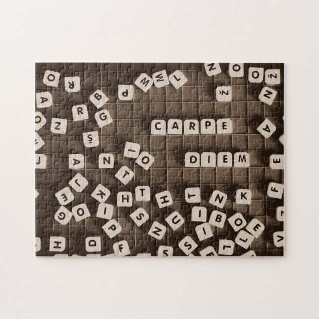 Carpe Diem Scrambled Letter Tiles Jigsaw Puzzle (Horizontal)