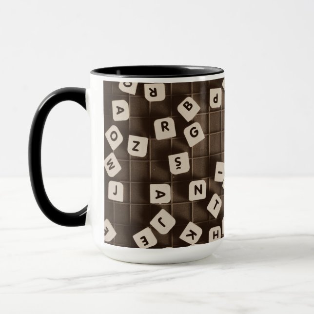 Carpe Diem Scrambled Letter Tiles Mug (Left)