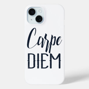 Carpe Diem Seize The Day Black Type iPhone 15 Case